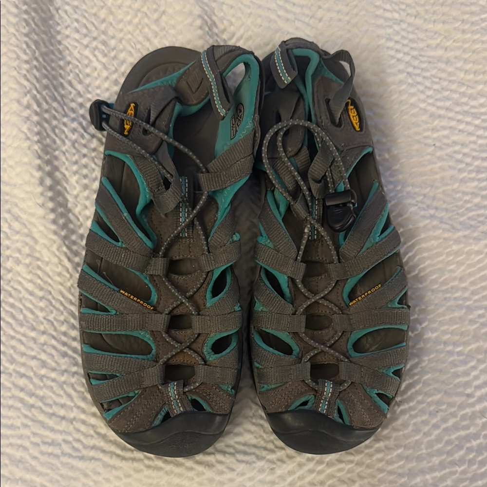 Keen Gray and Teal Sandals